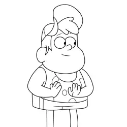 Soldier Kid Gravity Falls Free Coloring Page for Kids