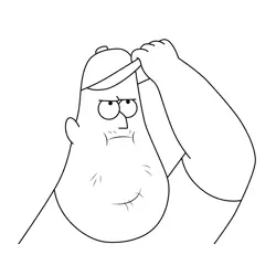 Soos Touching Hat Gravity Falls Free Coloring Page for Kids