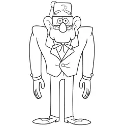 Stan Pines  Gravity Falls Free Coloring Page for Kids