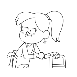 Summerween Superstore Worker Gravity Falls Free Coloring Page for Kids
