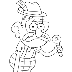 Toby Determined Gravity Falls Free Coloring Page for Kids