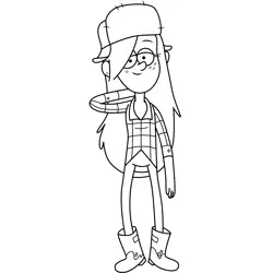 Wendy Corduroy Gravity Falls Free Coloring Page for Kids