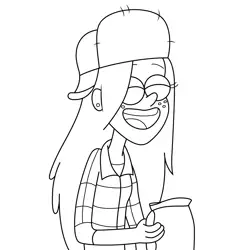 Wendy Corduroy Laughing Gravity Falls Free Coloring Page for Kids