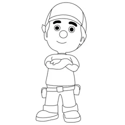 Handy Manny Posing Free Coloring Page for Kids