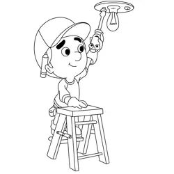 Manny Light Bulb Free Coloring Page for Kids