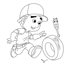 Manny Tire Free Coloring Page for Kids