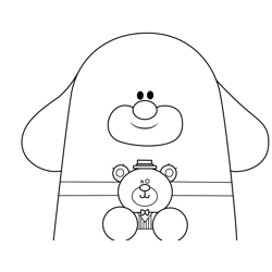Duggee Holding Teddybear Hey Duggee Free Coloring Page for Kids