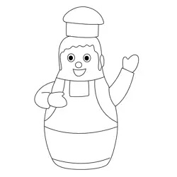 Cook Guy Free Coloring Page for Kids