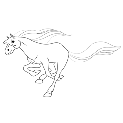 Blue Horseland Style Free Coloring Page for Kids