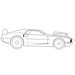 One Side Hot Wheels Free Coloring Page for Kids