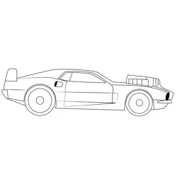 One Side Hot Wheels Free Coloring Page for Kids