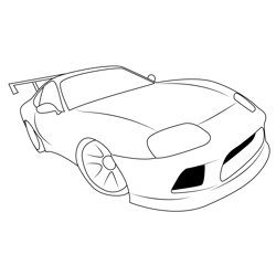 Toyota Supra Detail Free Coloring Page for Kids