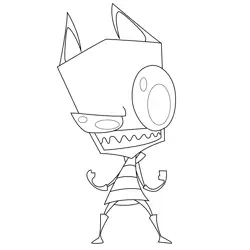Angry Zim Coloring Page for Kids - Free Invader Zim Printable Coloring