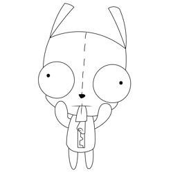 Cute Girl Invader Zim Free Coloring Page for Kids
