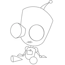Gir Coloring Page for Kids - Free Invader Zim Printable Coloring Pages