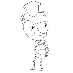 Human Zim Free Coloring Page for Kids