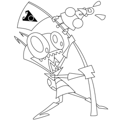 Invader Zim 1 Free Coloring Page for Kids