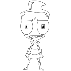 Invader Zim And Gir Free Coloring Page for Kids