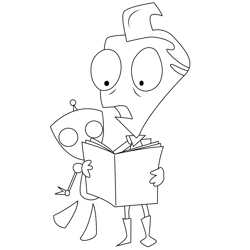 Read Book Invader Zim Free Coloring Page for Kids