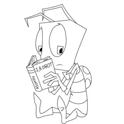 Robot Reading Book Free Coloring Page for Kids