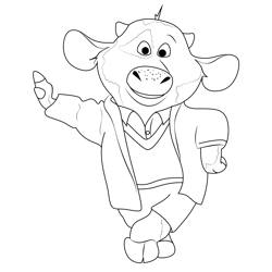 Young Cow Free Coloring Page for Kids