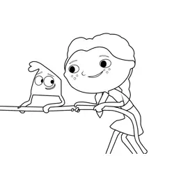 Olive Helped Squidgy Lifting Rope Justin Time Free Coloring Page for Kids