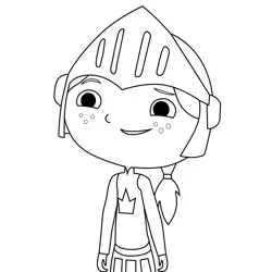 Olive Weared Soldier Costume Justin Time Free Coloring Page for Kids