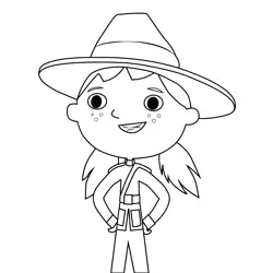 Olive Wearing Canadian Police Uniform Justin Time Free Coloring Page for Kids