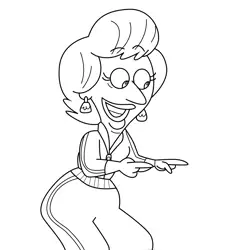 Grandma Rosie Kick Buttowski Free Coloring Page for Kids