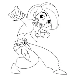 Kim Possible Free Coloring Page for Kids