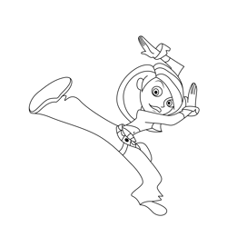 Stunt Kim Possible Free Coloring Page for Kids