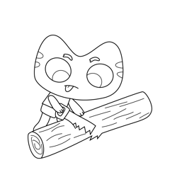 Kit Sawing A Log Kit and Kate Free Coloring Page for Kids