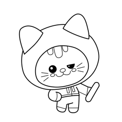 Kit 5 Kit and Pup Free Coloring Page for Kids