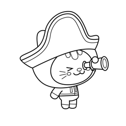 Kit 8 Kit and Pup Free Coloring Page for Kids