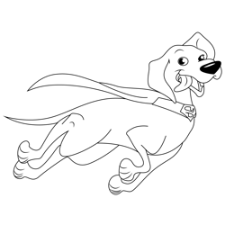 Jump Krypto Free Coloring Page for Kids