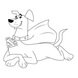 Sitting Krypto Free Coloring Page for Kids