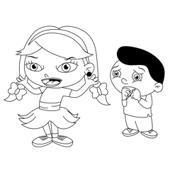 Evil Lucy Laugh Free Coloring Page for Kids