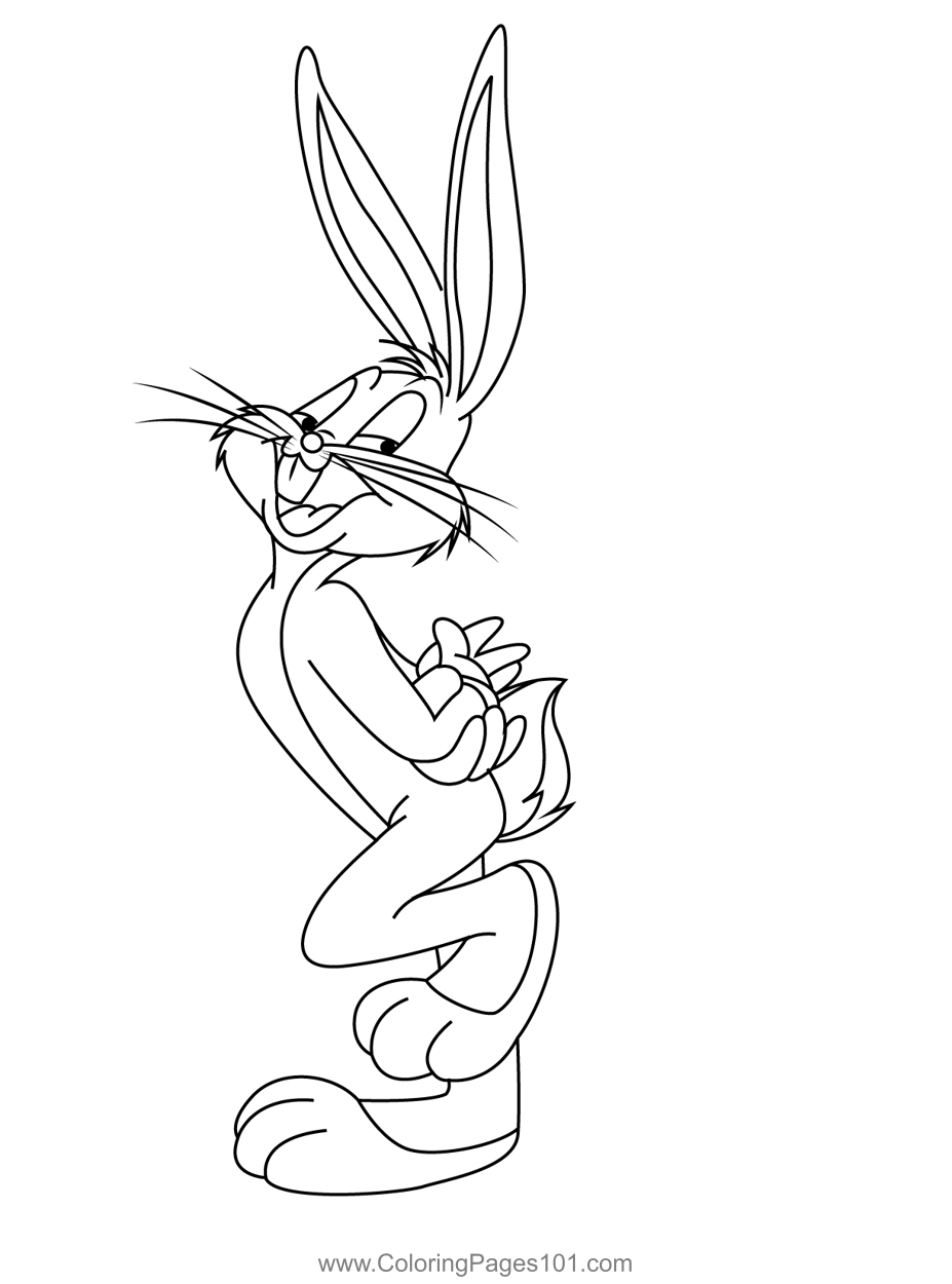 Bugs Bunny Coloring Page for Kids - Free Looney Tunes Printable Coloring  Pages Online for Kids  | Coloring Pages for Kids