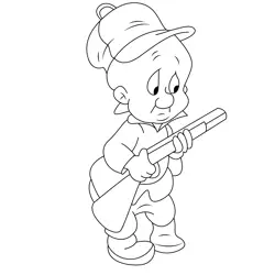 Elmer Fudd Looney Tunes Free Coloring Page for Kids