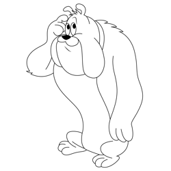 Looney Tunes Dog Cartoon Free Coloring Page for Kids