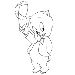 Porky Pig 1 Free Coloring Page for Kids