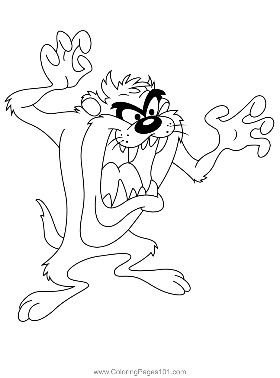 Taz Colouring Pages