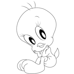 Tweety Bird Looney Tunes Free Coloring Page for Kids