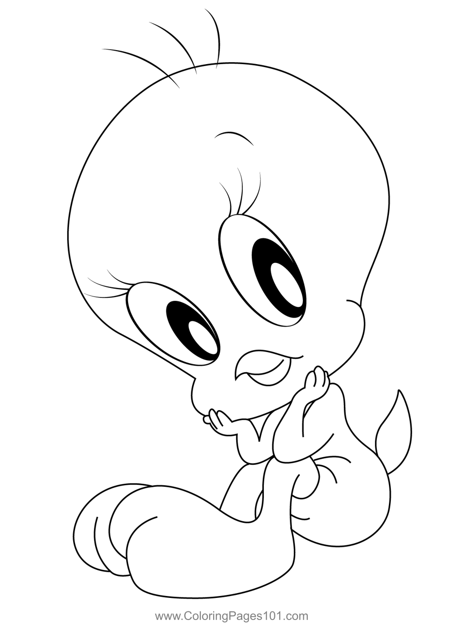 Tweety Bird Looney Tunes Coloring Page for Kids - Free Looney Tunes ...