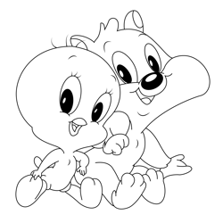 Tweety Bird Free Coloring Page for Kids