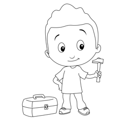 Boy Work Free Coloring Page for Kids