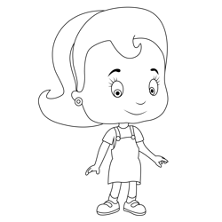 Cute Girl Free Coloring Page for Kids
