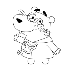 Dr. G. Piggles Love Monster Free Coloring Page for Kids