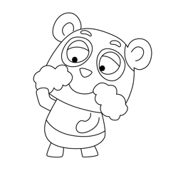 Elder Panda Love Monster Free Coloring Page for Kids