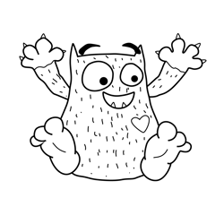 Love Monster 10 Free Coloring Page for Kids